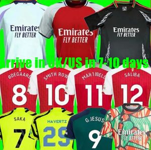 Odegaard Havertz Rice Smith Rowe G.Jesus Saka Saccer Jersey Saliba 23 24 Fans Player Version 2023 2024 Kits Shirt Men Kids Boys Sets Tops Tops