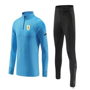 Uruguay National Football Team Men's Tracksuits utomhus högkvalitativa träningsdräkter vuxna halvkladdrade andningsbara ljus sportdräkter fans version 262c