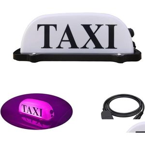 Dekoratif Işıklar Pembe Taksi İşareti Araç için Işık USB Şarj Edilebilir Pil Su Geçirmez Kubbe Mühürlü Taban Damla Dağıtım Mobilleri M DH8PX