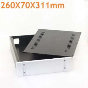 Amplifikatör 260x70x311mm DIY güç amplifikatör besleme şasisi anodize alüminyum muhafaza preamp kılıfı hi son kulaklık amfi muhafazası dac psu kutusu