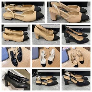 Ballet Heels Designer Sandals Fashion Heels Ballet Flats Eather Slingback Heels Wedding Dress Shoes Spring Fall Office Round Head Flat Work Dress Shoes