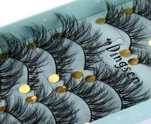 10 Paare 3D Weiches Kauxen -Nerzhaar False Wimpern natürliche unordentliche Wimpernkreuzscross Wispy Fluffy Lashes Extension Eye Makeup Tools7167158