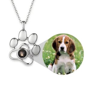 Pet Pet Pet Proiection Necklace Dog Cat Paw Paw Memory Gioielli Regali drop Personalized Mother Day Gifts 240423