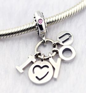 2018 Spring 925 Sterling Silver Jewelry I Love You Hanging Charms Original Beads Fitts women Jewelry Making Bracelets9634845
