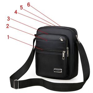 Erkekler Crossbody Bags Erkek Çok Katmanlı Spor Omuz Çantaları Erkek Messenger Cep Açık İş Cüzdanı Telefon Çantaları