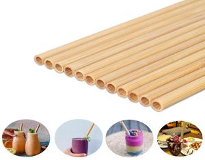 Natural 100 bambu Drinking Straws Acofriendly Sustainable Bamboo Straw Drinks reutilizáveis ​​Stravo para a Festa Kitchen 20cm8395082