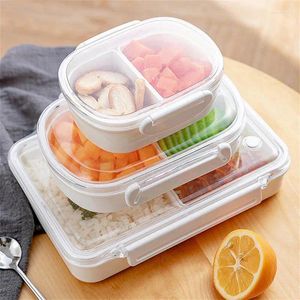 Dinnerware Fruit Bento Basket 2/3 Grids Leak Proof Fresh-keeping Microwave Safe Plastic Heat-resistant Kitchen Gadgets Portable Lunch Box