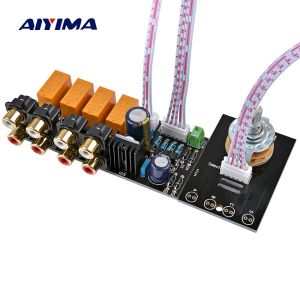 Amplifier AIYIMA Audio Switch Input Selection Board RCA 4 Way Audio Signal Relay Selector Switching Board Lotus Seat For Amplifier Chassis