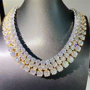 힙합 보석 10mm 스테인레스 스틸 테니스 체인 VVS Moissanite 테니스 체인 남성 테니스 체인 팔찌 목걸이 236x