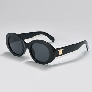 Designer Solglasögon Fashion Luxury Cel Brand Men's and Women's Small Pressed Frame Oval Glasögon Premium UV 400 Polariserade solglasögon