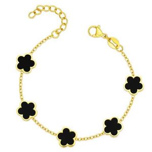 Chain 2024 Stainless Steel Hot Selling Fritillaria Simple Flower Bracelet Clover Womens Luxury Temperament Five Leaf Petals H240504