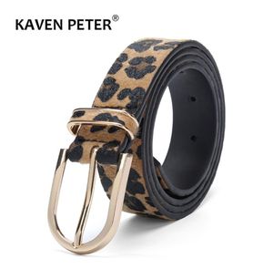 Fashion Belt For Women Horsehair Female Belt With Leopard Pattern Gold Metal Buckle Pu Waist Belt Cummerbund Ceinture Femme7776943