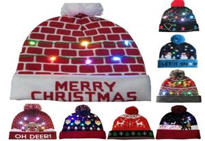 Beanieskull Caps 2021 Novelty LED Lightup Sticked Beanies Hat Party Decoration Xmas Christmas Hats For Men Women Girls Boys Ligh902176761