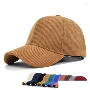 Ball Caps Solid Cord Cotton Vintage UNI Baseball Regulowany ciężarówek Cap Hat Gorra Hombre Verano 2023 Cappello Uomo Drop dostawa F OTNH1