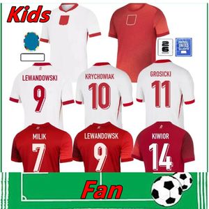 Polen Soccer Jerseys Lewandowski 2024 2025 World Cup Milik Piszczek Piatek Grosicki Krychowiak Zielinski Blaszczykowski Football Shirts Kids Kit 3XL/4XL
