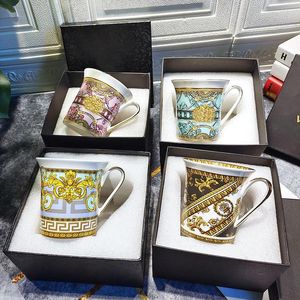 Kupalar Vintage Bone China Seramik Çiçek Deseni Kupa Kahve Modern Porselen İş Ofisi Süt Çay Bardakları Ev İçecek Yazılımı