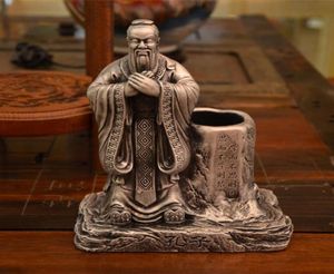 Creative Chinese Wind Retro Confucius Pen Desk Personlig födelsedagspresent Ornament Smyckeväska Mail68593831042277