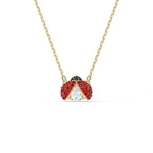 Neckless für Frau Swarovskis Schmuck passende Herz schlägt sieben Sterne Ladybug Halskette Weibliche Swarovski-Element Kristall Schlüsselbein Kette Frauen