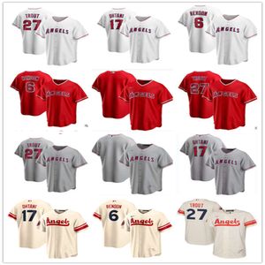 Koszulki baseballowe Wersja City Jersey Angel Angels 17 Ohtani 6 Rendon 27 Pstrąg Baseball