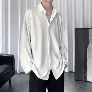 Camicie casual maschile camicetta bianca coreana primaverile molla autunno a maniche lunghe polo color top camicie giovanili per tutta la maglietta