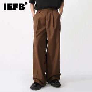 IEFB Męskie Sprężyny Spodni luźne i prosta koreańska moda prosta stały kolor męskie spodnie 9A6959 240430