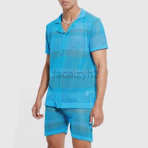 Camicia da uomo sport da uomo e camicia a maniche corte a maniche corta sciolta casual set di due pezzi Set di moda