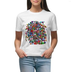 T-shirt per bandiere delle bandiere delle nazioni del mondo Blocks Bands T-shirt T-shirt per le donne