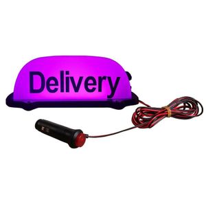 Decorative Lights Dc 12V Delivery Sign Light For Car Magnetic Waterproof Taxi Cab Roof Top Illuminated Led Sealed Base With Power Dr Dhc48