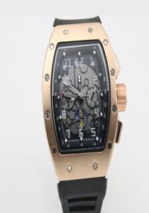 Высококачественный Man 011 Watch Rubber Gold Watch Black Dial Automatic Mechanical Watch Fashion Используйте многофункциональное 4588392