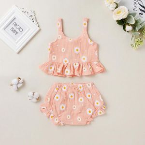 Clothing Sets 2024 Summer Girls Kids Vest Tops Pants Fashion Clothes Two Piece Set Children Casual 2-7Y