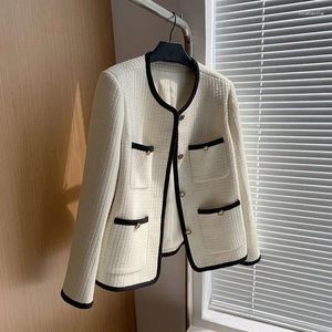 Women's Jackets Boreathiman Tweed Jacket Women Korean Autumn Clothes Old Money Fashion Chic And Elegant Oversize Vintage Aesthetic