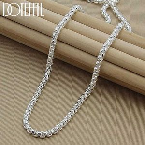 Pendant Necklaces DOTEFFIL 925 Sterling Silver 5mm Round Box Chain 18/20/24 inch Mens Fashion Wedding Engagement Charm Jewelry Necklace Q240430