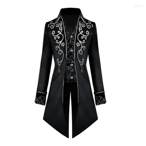 Jackets masculinos Casa medieval de vestido Renascença para homens Halloween steampunk gótico bordado jaqueta vitoriana Vintage