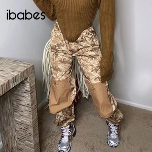 Women's Pants Camouflage Printed Women Cargo Drawstring Baggy Capris With Big Pockets 2024 Summer High Street Workout Activewear Outfits