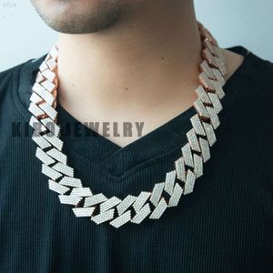 Hip Hop Jewelry 925 Sterling Silver 26mm Bredd Iced Out Moissanite Cuban Link Chain