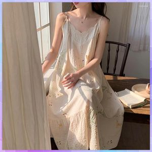 Kvinnors sömnkläder Summer Cotton Nightgown Casual Loose Sleeveless Sleep Shirts Nightrowns Lady Night Dress Plus Size Nightie