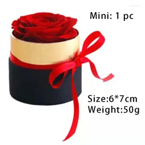 Decorative Flowers Luxury A-Level Eternal Rose Valentine's Day Present Preserved1 Forever Gifts In Box Hug Barrel Gold Color Edge