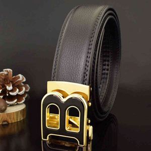 High quality Designer Belts Men Fashion B Letter Luxury Famous Brand Genuine Leather Belt Men Classic Exquisite Waist Strap H220427 175V