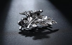 Vintage Hair Accessories for Women Small Hair clamps Claw Clips Leaf Hairpin Mini Pins Ladies Headdress Ancient Silver Color HC0159600482