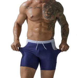 Swim Trunks Men Wodoodporne szorty szybkie szorty kąpielowe stroje kąpielowe z kieszeniami Surf Spodnie Kąpiec Kącika na plażę 240425