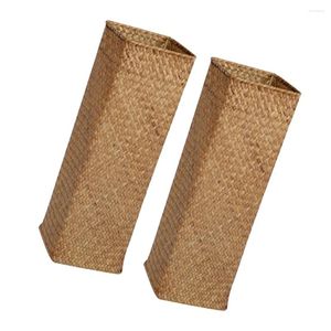 Vases 2 Pcs Vintage Vase Small Hand-woven Flower Holder Stand Tall For Flowers Farmhouse Tulips Plant Pot