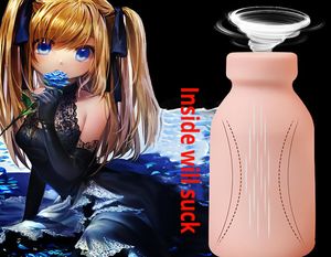 3D Real Vagina Masturbator Cup Milk Bottle Dolda utseende Pocket Pussy Penis Stimulator Toys For Men Doll Sex Shop9425691
