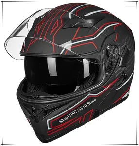 Caschi motociclisti Dual Visor capovolgere il casco a faccia piena modulare DOT 6 Colori Modello 902