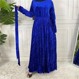 Roupas étnicas Velvet abayas para mulheres Muslim Maxi Dress Autumn Winter Kaftan Dubai Abaya Robe Árabe Islâmico Jalabiya Vestidos Modestos