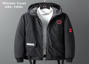 冬のジャケットの男性フード付き厚い暖かいカモフラージパーカープラスサイズブラックパーカー6xl 7xl 8xl 9xl 10xl大型メンズコート服207075406