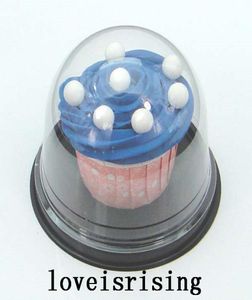 50pcs25Sets Clear Plastic Cupcake Cake Dome Boxes Container Contenitore Decorazioni per feste di nozze Boxes per torta per matrimoni Succudi7017964