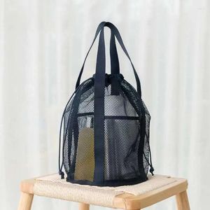 Sacchetti cosmetici 2024 sacchetto per coulisse in maglie di grande capacità con tasca con borse trasparente per viaggi e nuoto femmina