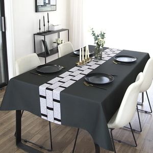 Toalhas de mesa retangulares de impressão de simplicidade nórdica para mesas de jantar de decoração de festa de mesa cobrem manteles 240430