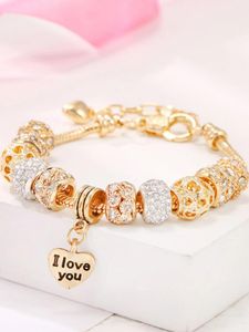 Strand 1pc Стильный Diy сплав Love Ground Hole Beaded Женский браслет