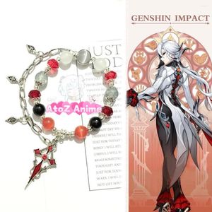 Strand Genshin Impact Arlecchino The Knave Cosplay Braccialetti fatti a mano unisex perline di gioco Accessori per i gioielli Accessori